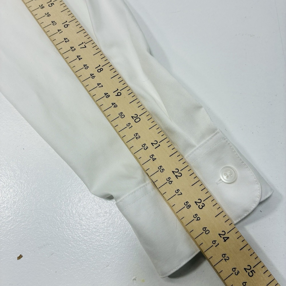 Foxcroft Wrinkle Free White Embroidered Button Shirt Women's Size 12 Classic Fit - Picture 7 of 15
